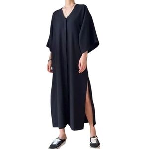 Shaina Mote Black Button-down DIA Dress in Ink w/side slits & pockets sz 4 EUC